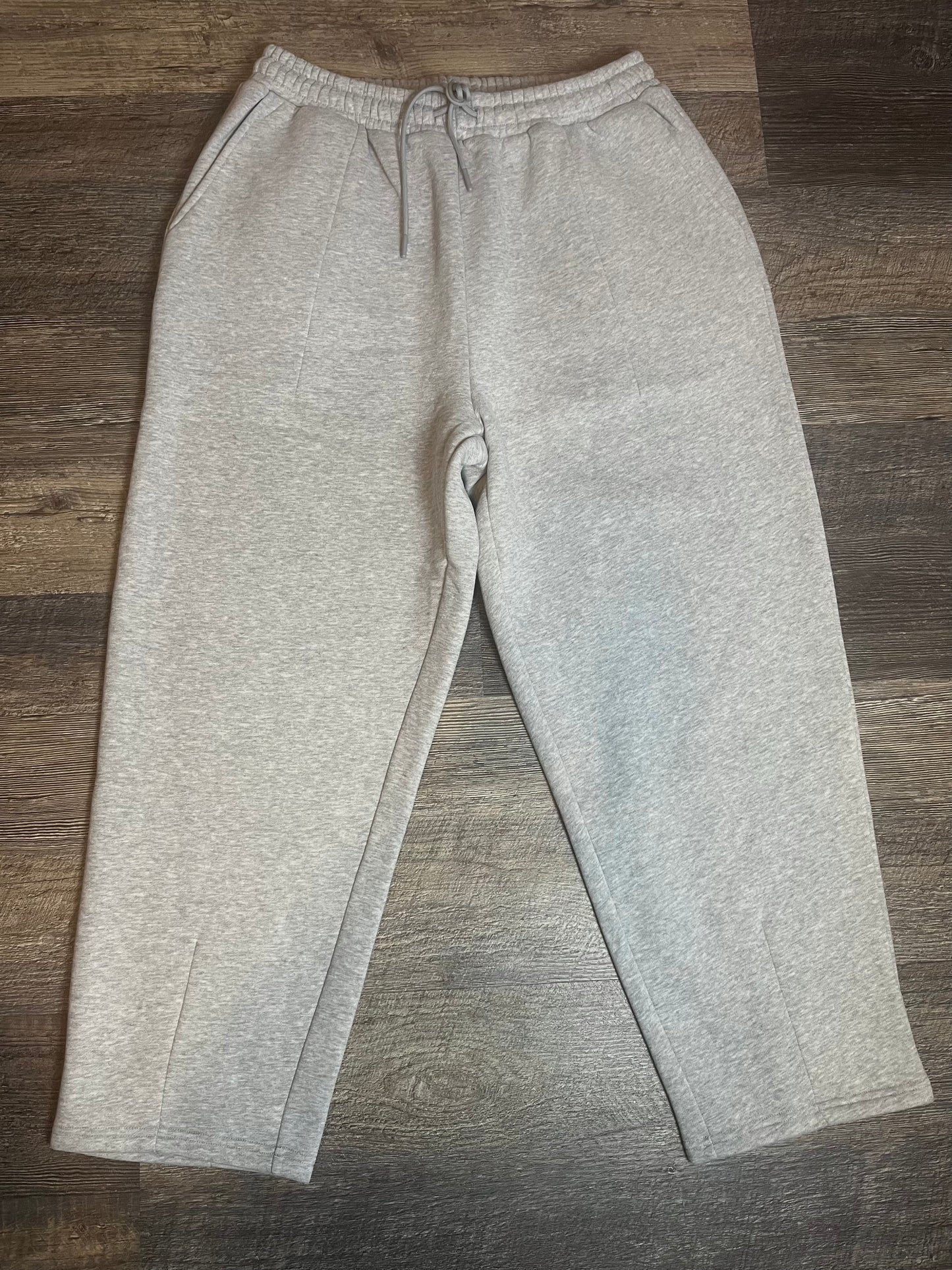 Wide-Leg Sweatpants Heather Grey